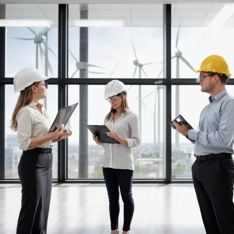 Team discussing energy project plans